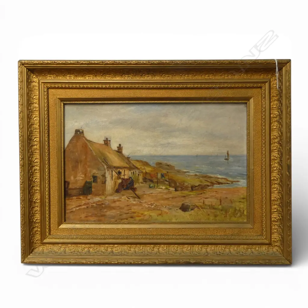 J P MEANN, COASTAL VILLAGE 1889, OIL ON CANVAS, 290 X 465MM Image 1++