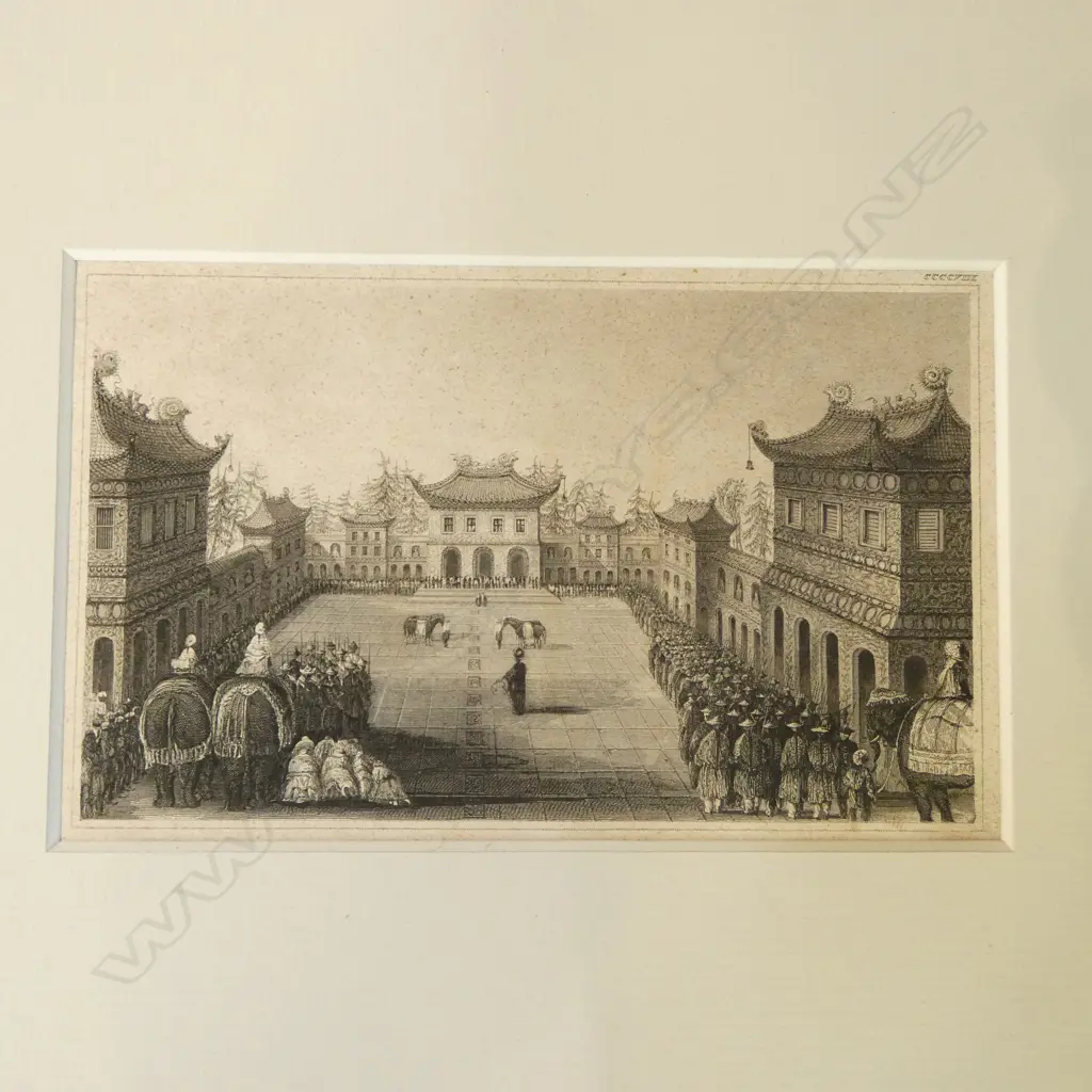 A GROUP OF SIX 19THC ENGRAVINGS, SCENES OF CHINA  AND 'THE CHERRY SELLER', VARIOUS SIZES Image 1++