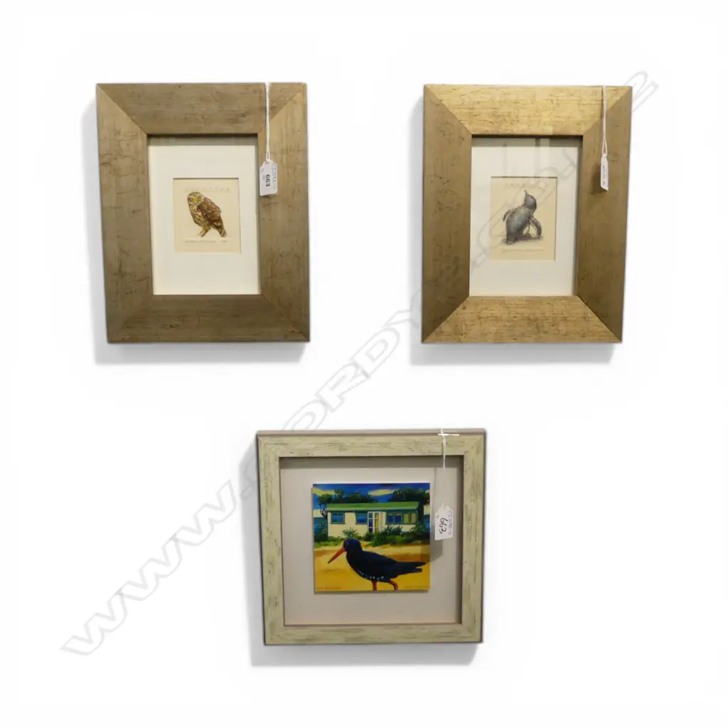 3 RUSSELL JACKSON PRINTS, 2 EDITIONED, 125x125mm Image 1++