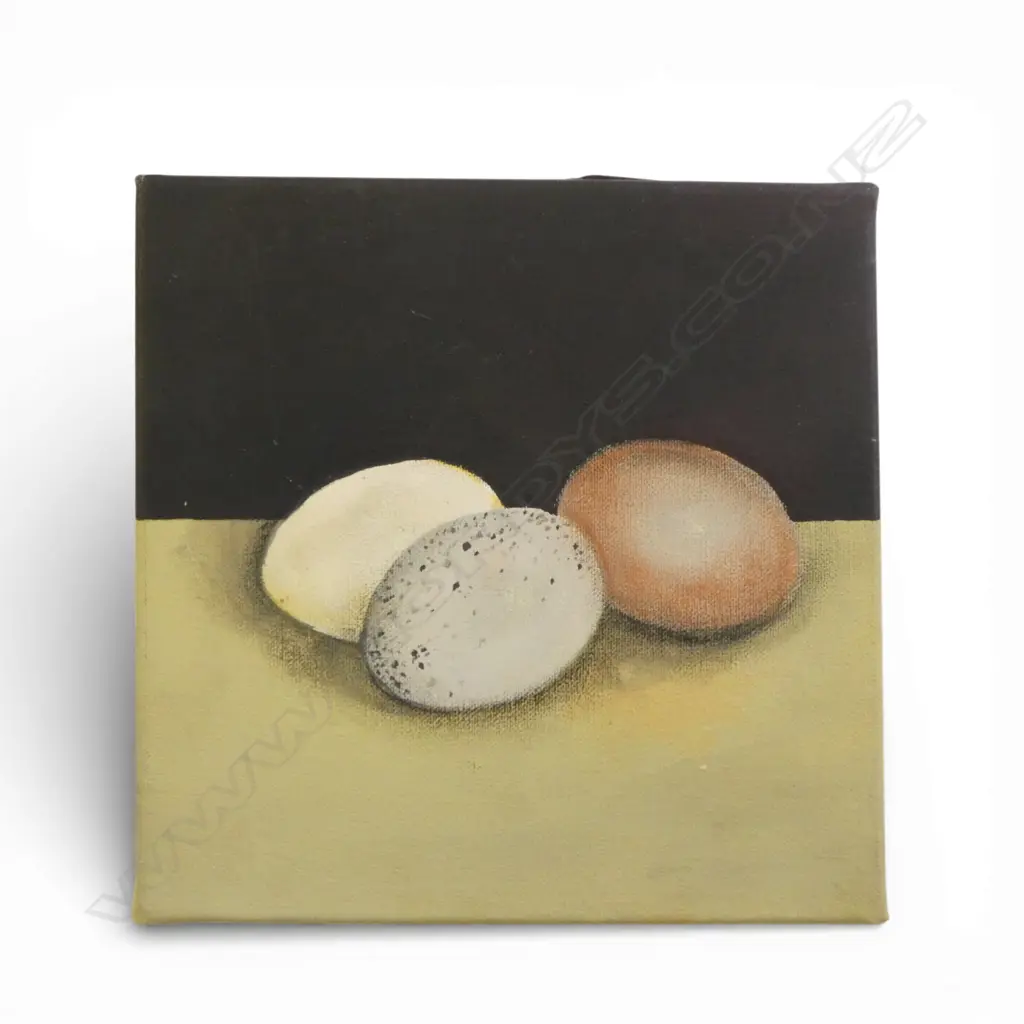 ELLIE DRUMMOND, EGG STILL LIFE, OIL ON CANVAS, 200x200mm Image 1++