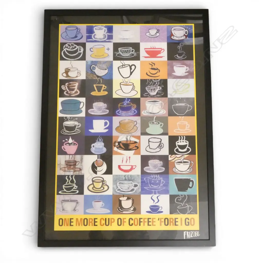 DICK FRIZZELL, ONE MORE CUP OF COFFEE, POSTER PRINT, 710x485mm Image 1++