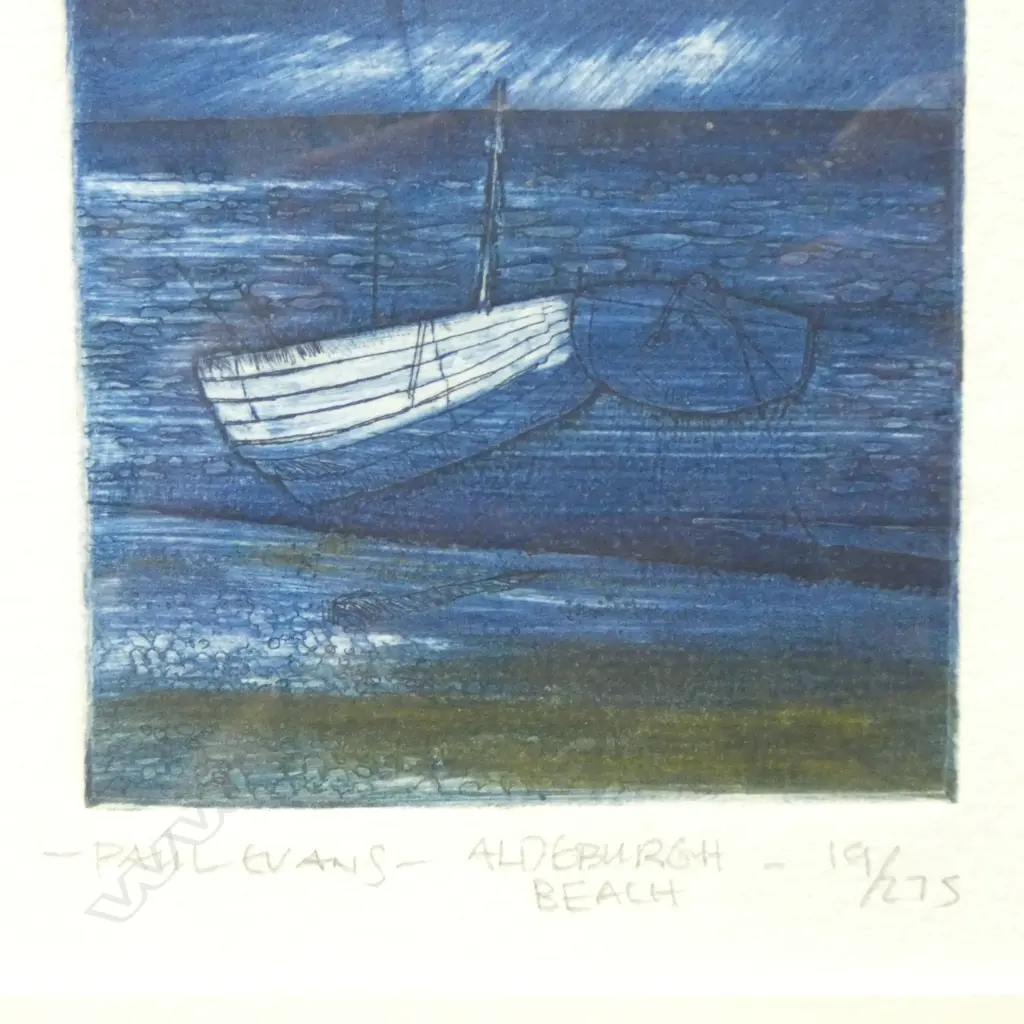 PAUL EVANS, ALDEBURGH BEACH, PRINT Ed. 19/275, 130x130mm Image 1++