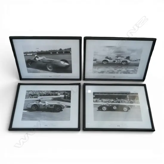 4 PHOTO PRINTS OF VINTAGE RACING CARS
