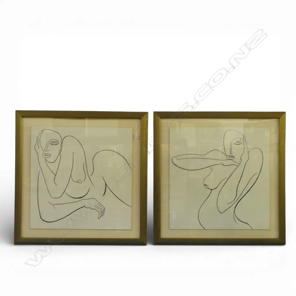 PR GRAHAM CROW ABSTRACT NUDES, PASTEL ON PAPER 810x800mm Image 1++