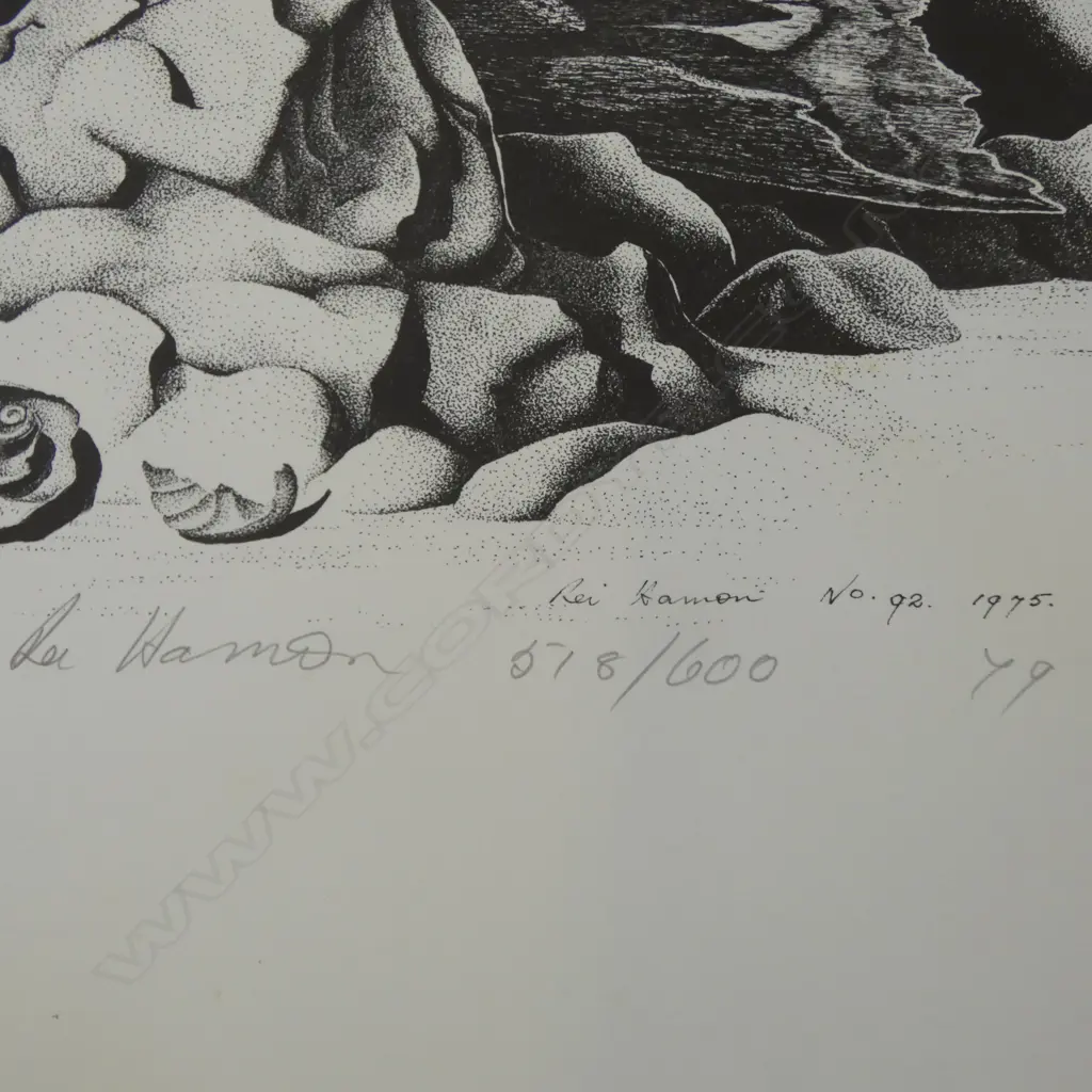 REI HAMON, THREE PRINTS (2 X LOG AND LEAVES 1 X FLOWERS), LITHOGRAPH ALL ED. 600, 470 X 370 MM (UNFRAMED) SOME FOXING Image 1++