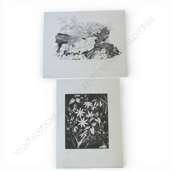 REI HAMON, THREE PRINTS (2 X LOG AND LEAVES 1 X FLOWERS), LITHOGRAPH ALL ED. 600, 470 X 370 MM (UNFRAMED) SOME FOXING