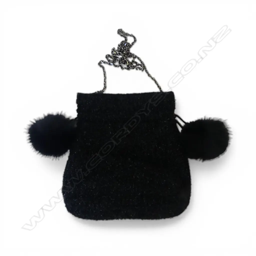  URBAN REVIVO SPARKLE CROSS BODY FABRIC  BAG WITH POM POMS 240MM Image 1++