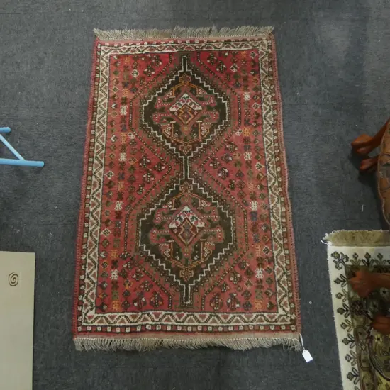 IRANIAN SHIRAZ HAND KNOTTED ALL WOOL RUG 1230x800mm