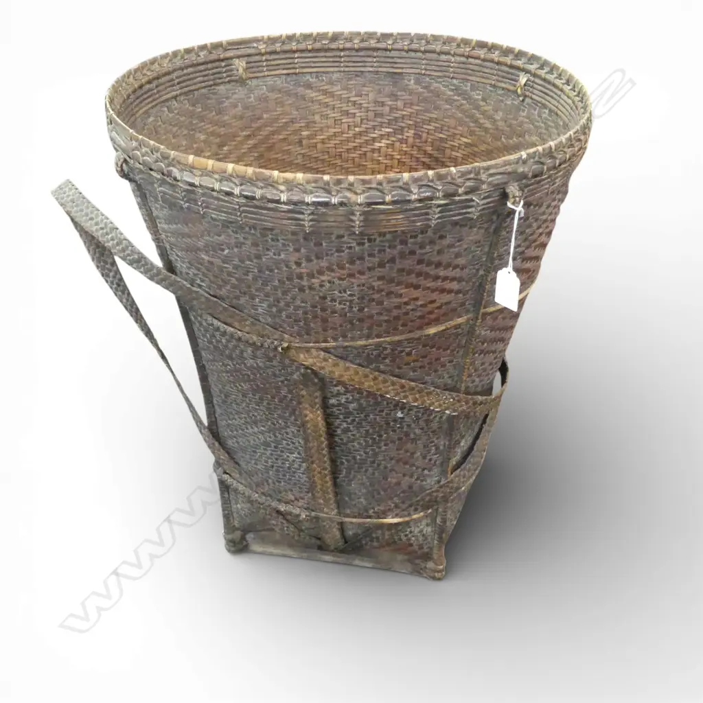 LG ORIENTAL WOVEN CANE BACK PACK H.520mm, 460mm dia Image 1++