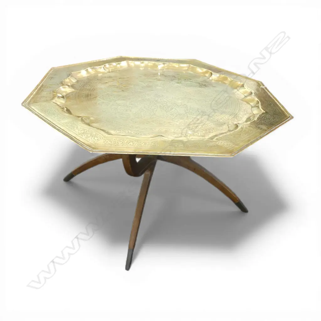 ASTERN BRASS TOP FOLDING TABLE 900x900x470mm Image 1++