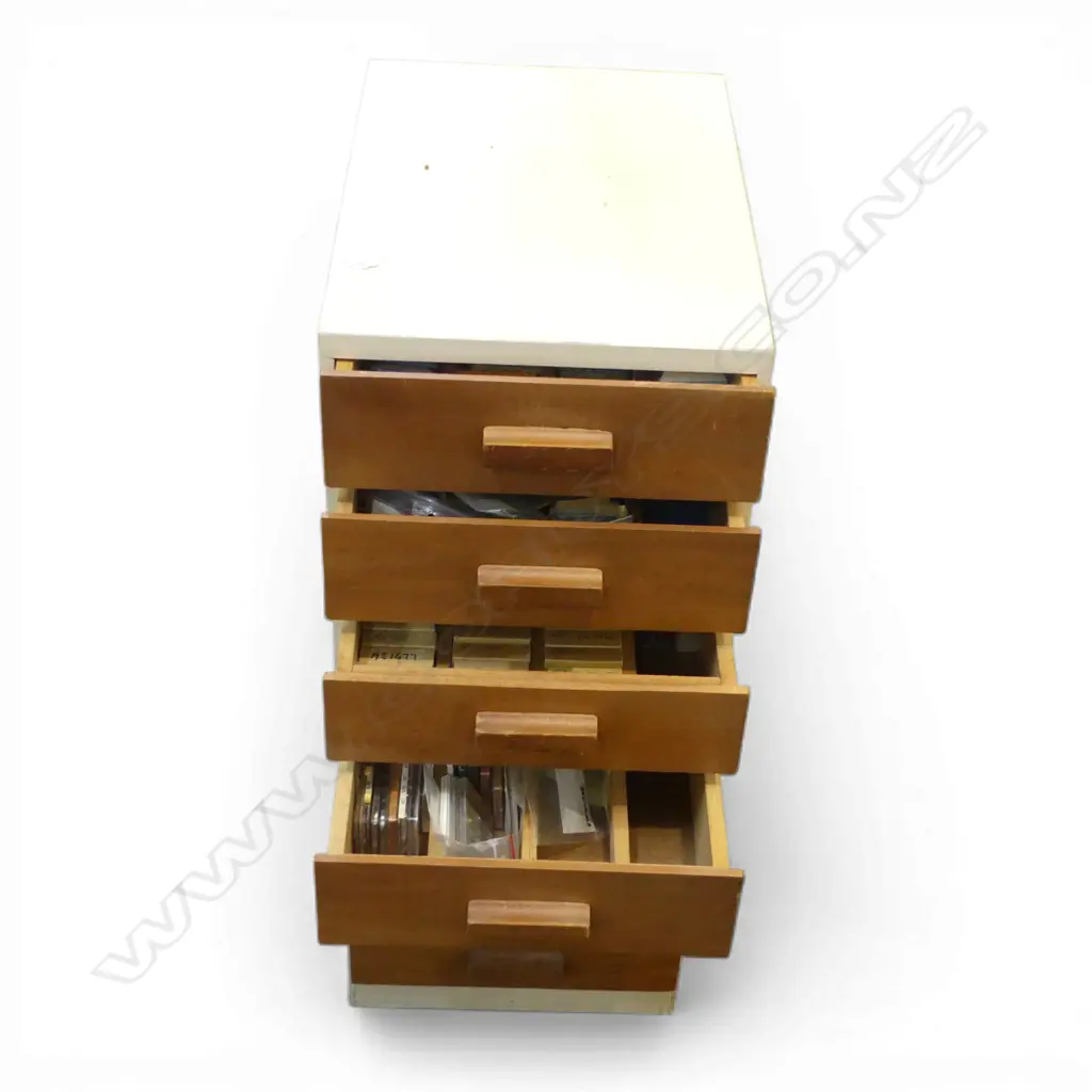 7 DRAWER CABINET H690MM & CONTENTS WATCH PARTS & WATCH FACES ETC Image 1++