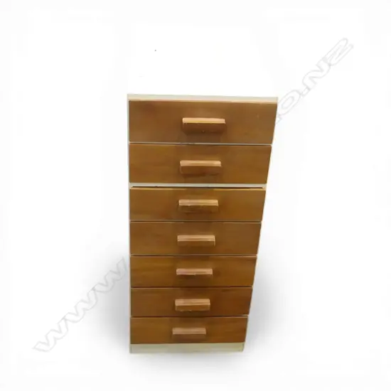 7 DRAWER CABINET H690MM & CONTENTS WATCH PARTS & WATCH FACES ETC