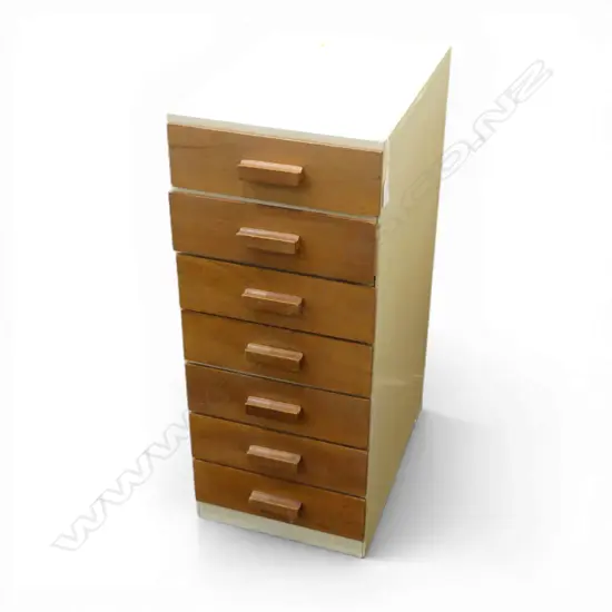7 DRAWER CABINET H690MM & CONTENTS WATCH PARTS & WATCH TOOLS ETC