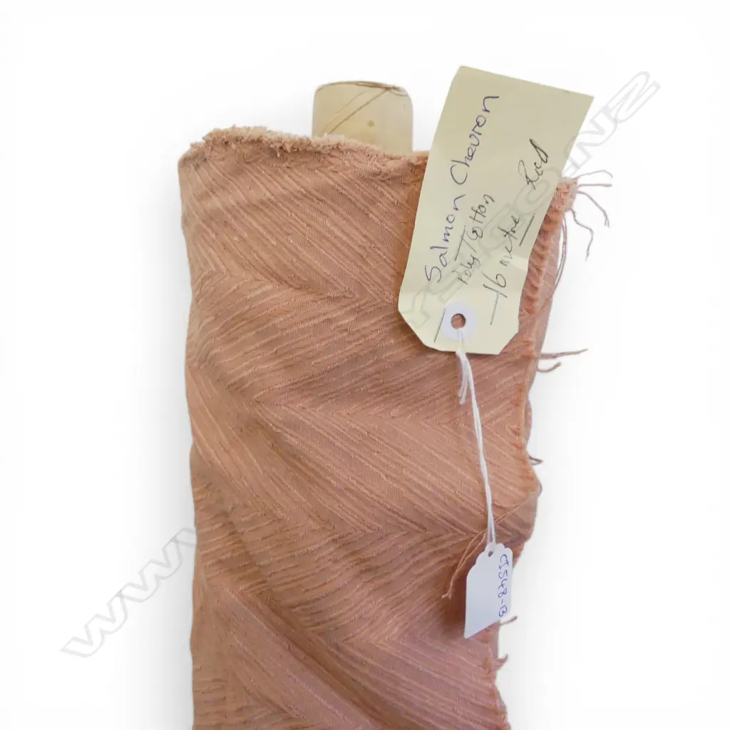 FABRIC BOLT; SALMON CHEVRON, POLY COTTON, 16M BOLT Image 1++