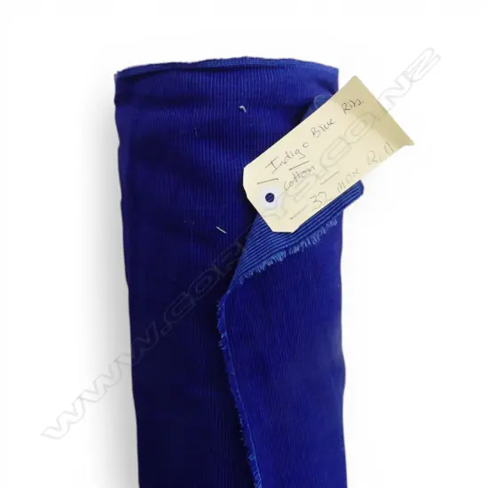 FABRIC BOLT; INDIGO BLUE RIB, COTTON, 32M BOLT