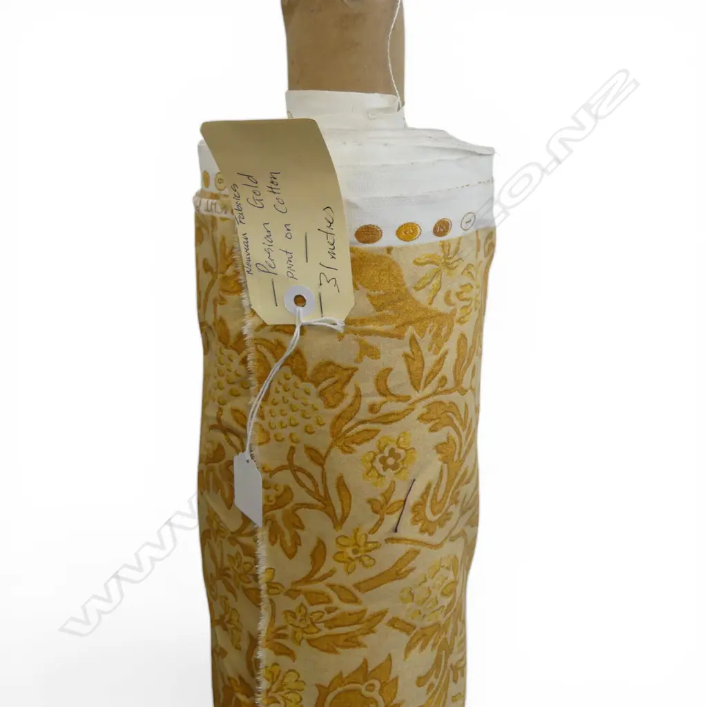 FABRIC BOLT; NOUVEAN FABRICS, PERSIAN GOLF PRINT ON COTTON, 31M BOLT Image 1++