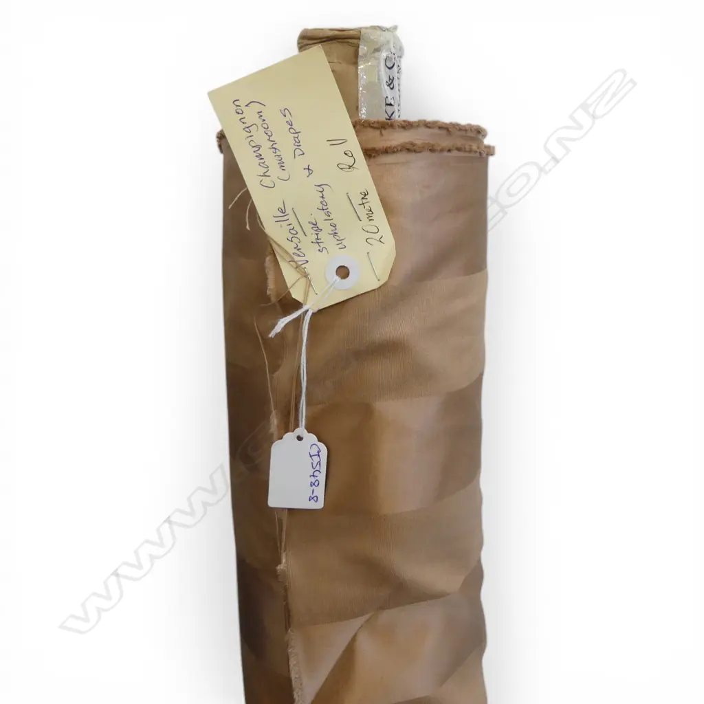 FABRIC BOLT; VERSAILLE CHAMIGNON, (MUSHROOM) STRIPE, UPHOLSTERY & DRAPE, 20M BOLT Image 1++
