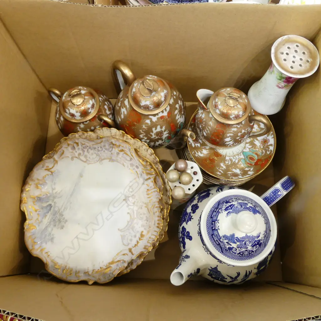 ASST. CHINA Incl. WILLOW PATTERN TEAPOT, LIMOGES WORLD FAIR etc Image 1++