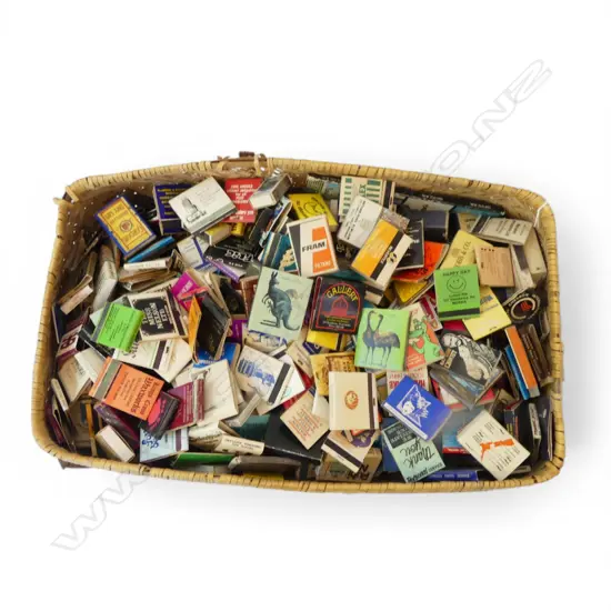 COLLECTION OF MATCHES IN WOVEN BASKET