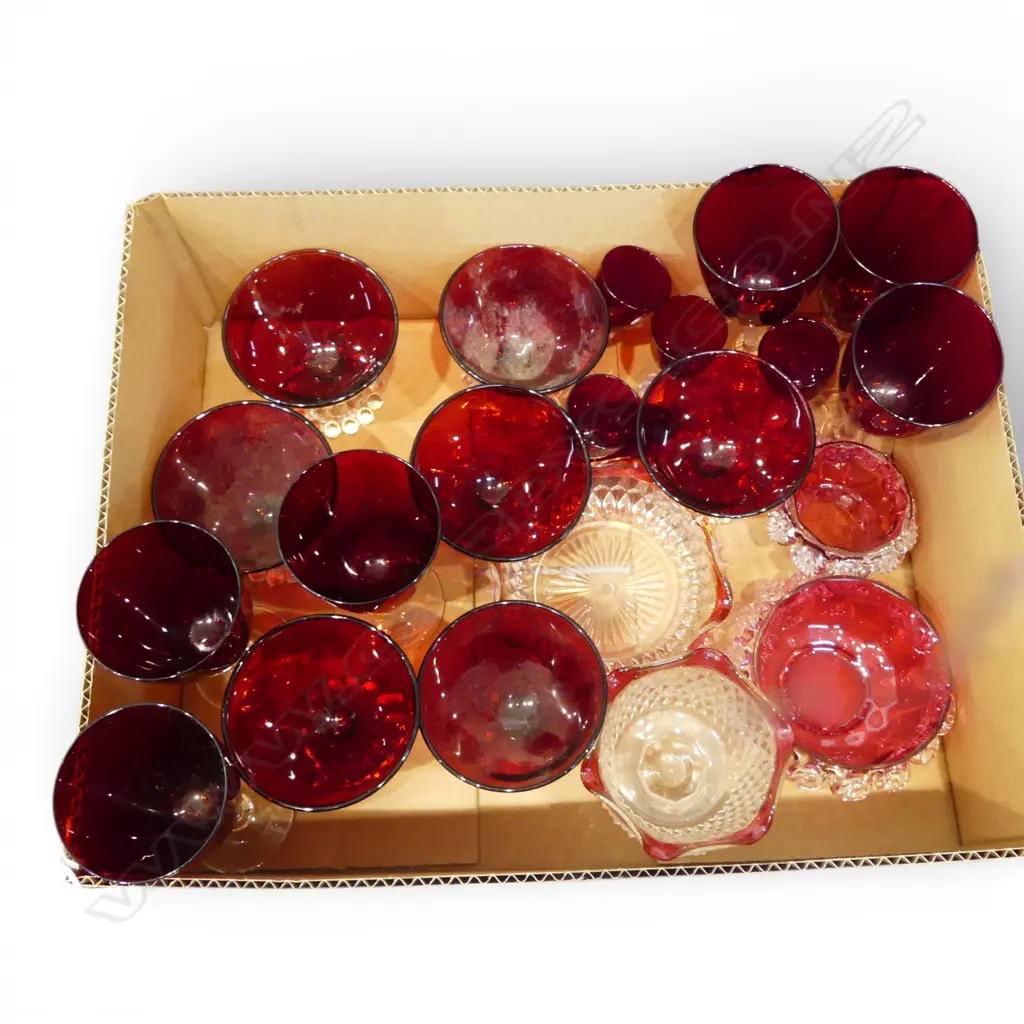 ASST. CRANBERRY & RUBY GLASS  Image 1++