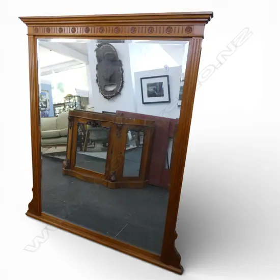 LARGE MODERN RIMU ? OVERMANTLE WALL MIRROR 1560 L1200