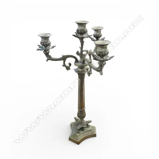 METAL CANDLESTICK; 3 ARM, 4 LIGHT H.560mm