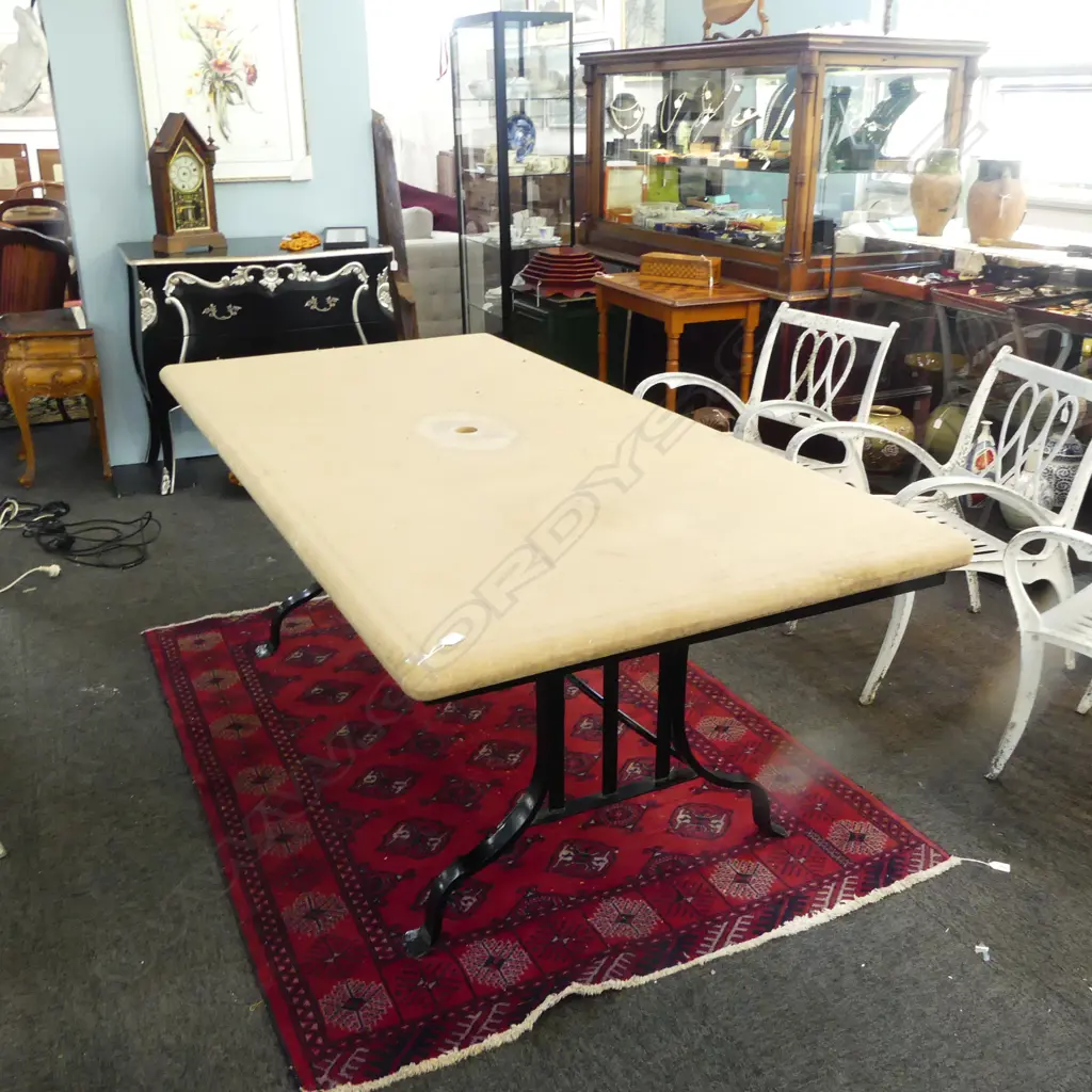 OUTDOOR DINING TABLE; CONCRETE TOP, METAL BASE 2000x1000x750mm Image 1++