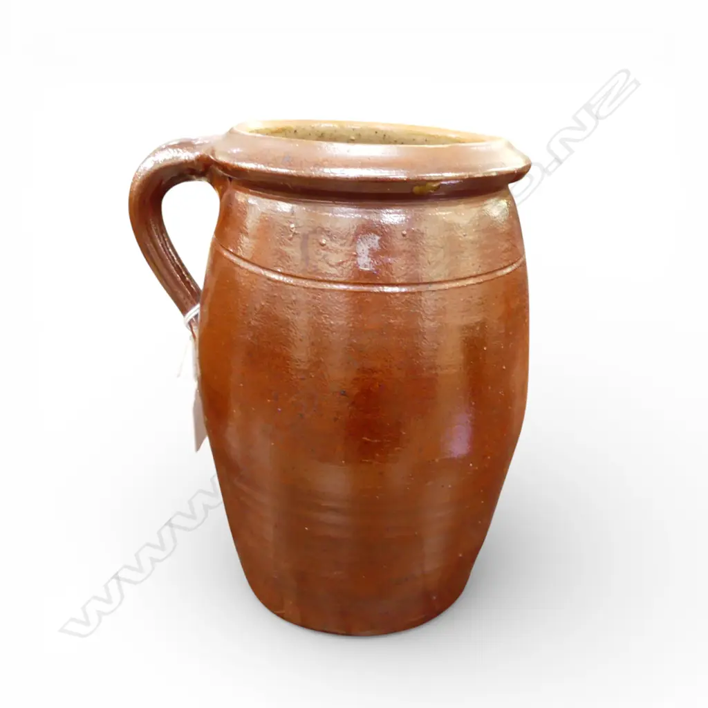 SALT GLAZED HANDLED POT H.220mm Image 1++