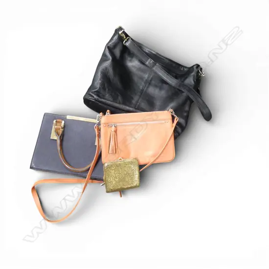 4 BAGS INCL. BLACK LEATHER COBB & CO W.350mm