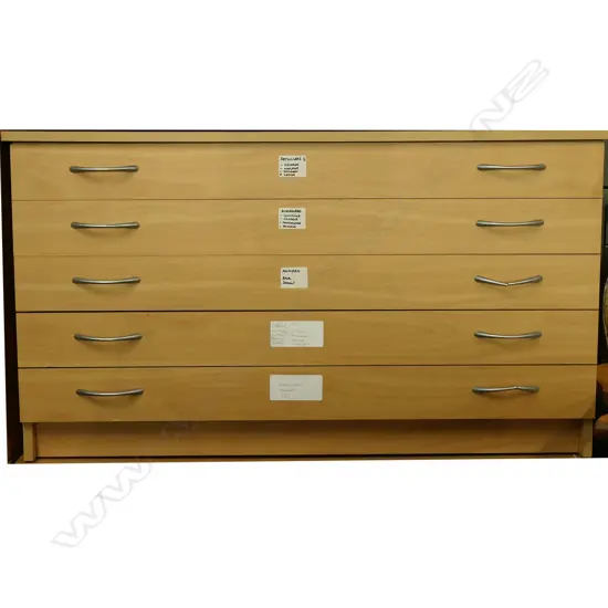 5 DRAWER PLAN CABINET 1000x740x570mm - 2 handles broken