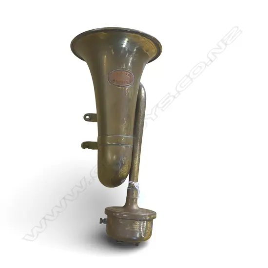 GERMAN BRASS VINTAGE BATTERY POWERED CAR HORN L280MM