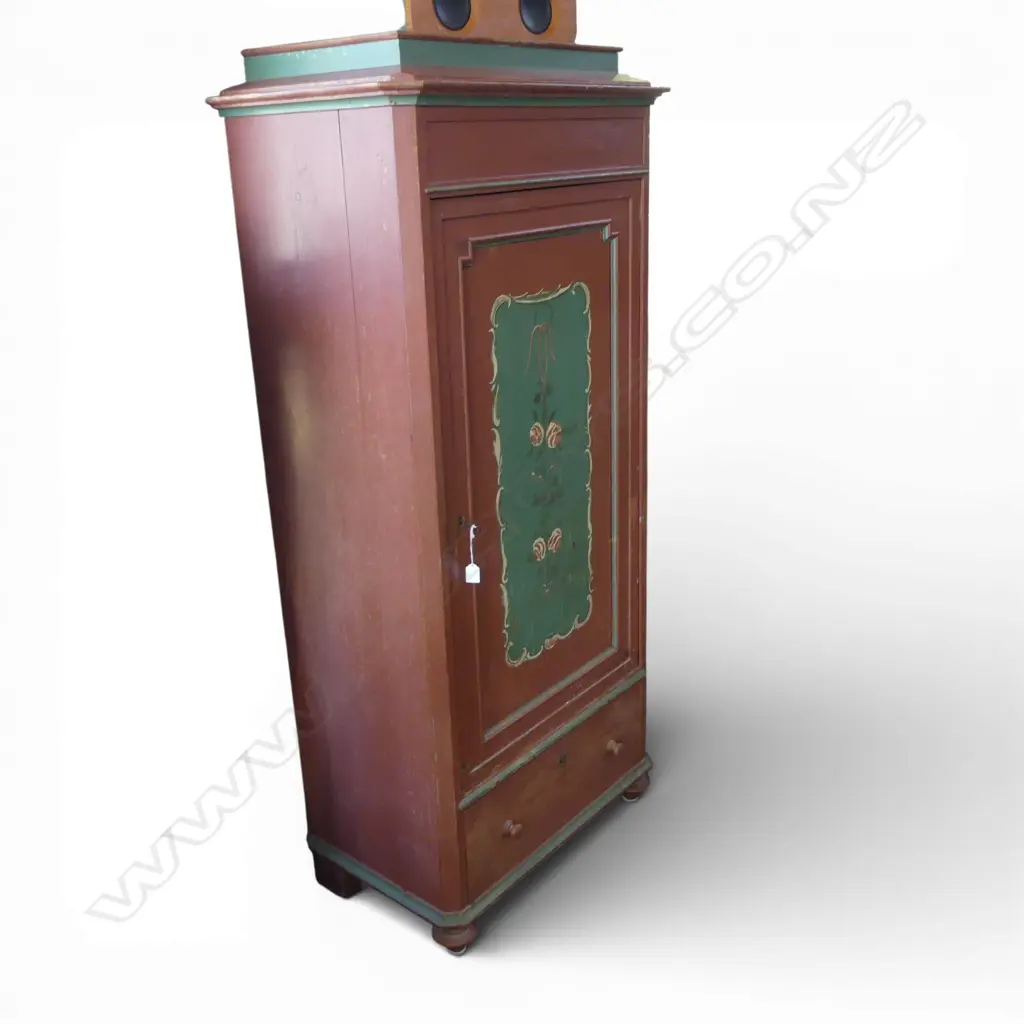 ANTIQUE PAINTED WOODEN CABINET / LINEN CLOSET 790x480x1720mm Image 1++