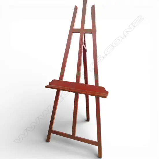 RED PAINTED VINTAGE EASEL H.1780mm