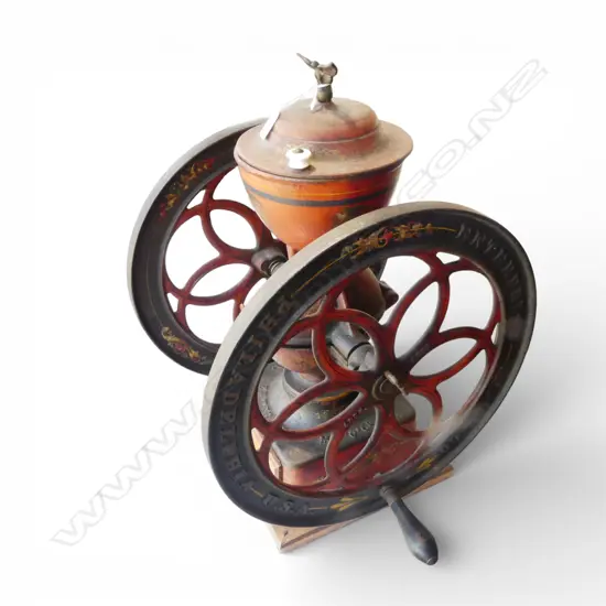 Late 19thC AMERICAN ENTERPRISE MANUFACTURING Co No.7 COFFEE GRINDER with original decals American eagles etc H.590mm.