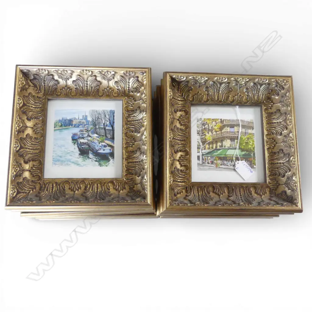 6 WC PRINTS OF PARIS IN GILT FRAMES 260x250mm OVERALL SIZE Image 1++