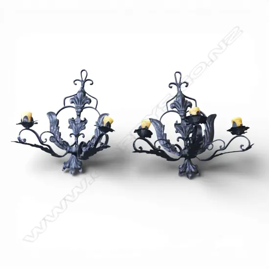 PR BLACK PAINTED METAL WALL SCONCES H.580mm