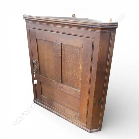 ANTIQUE OAK CORNER CUPBOARD 500x500x775mm