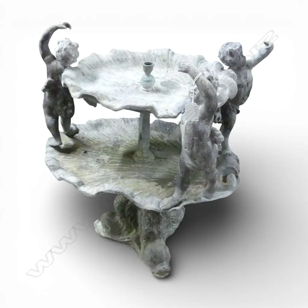 2 TIERED LEAD FOUNTAIN PURCHASED CHELSEA FLOWER SHOW 2014 500x400x600mm Image 1++