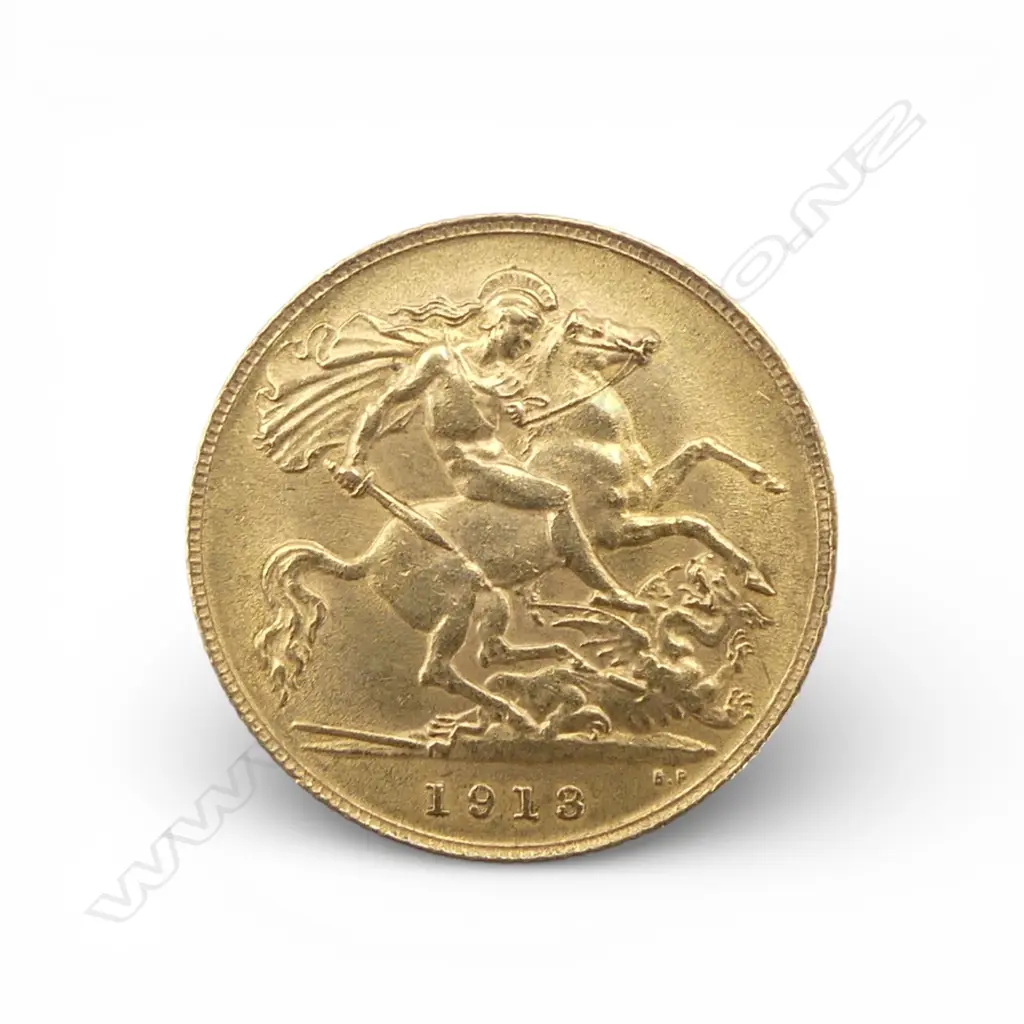 1913 GOLD HALF SOVEREIGN Image 1++