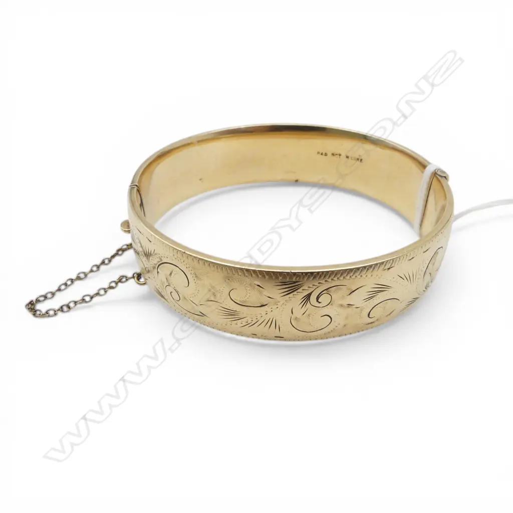 9CT GOLD PLATED HINGED BANGLE Image 1++