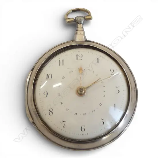 LONDON 1798 SILVER PAIR CASE VERGE POCKET WATCH w CENTRAL CALENDER by W G Woolley 16364 Tenterden 