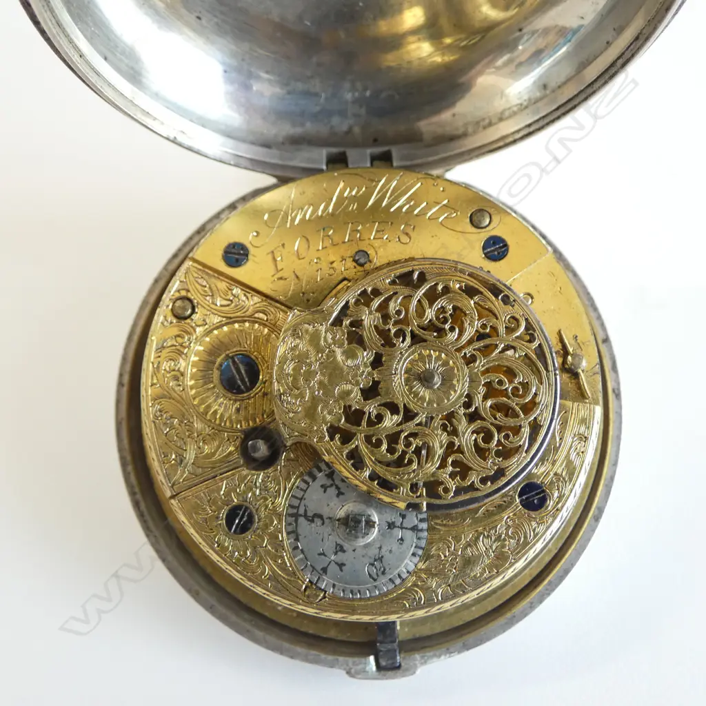 London 1808 SILVER PAIR CASED VERGE POCKET WATCH by Andrew White of Forres #151. Tidy cond. Image 1++