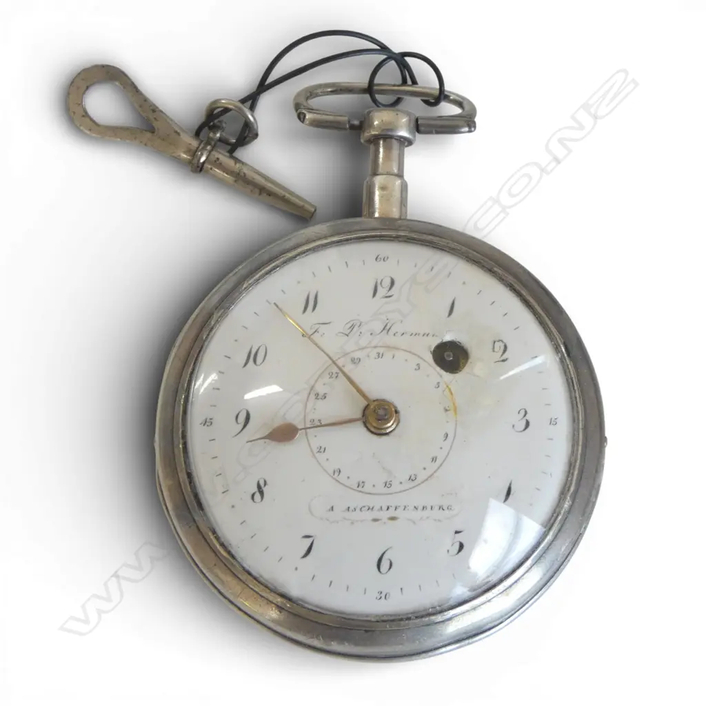 19thC FRENCH VERGE SILVER CASE POCKET WATCH by F.L Hermann  Image 1++