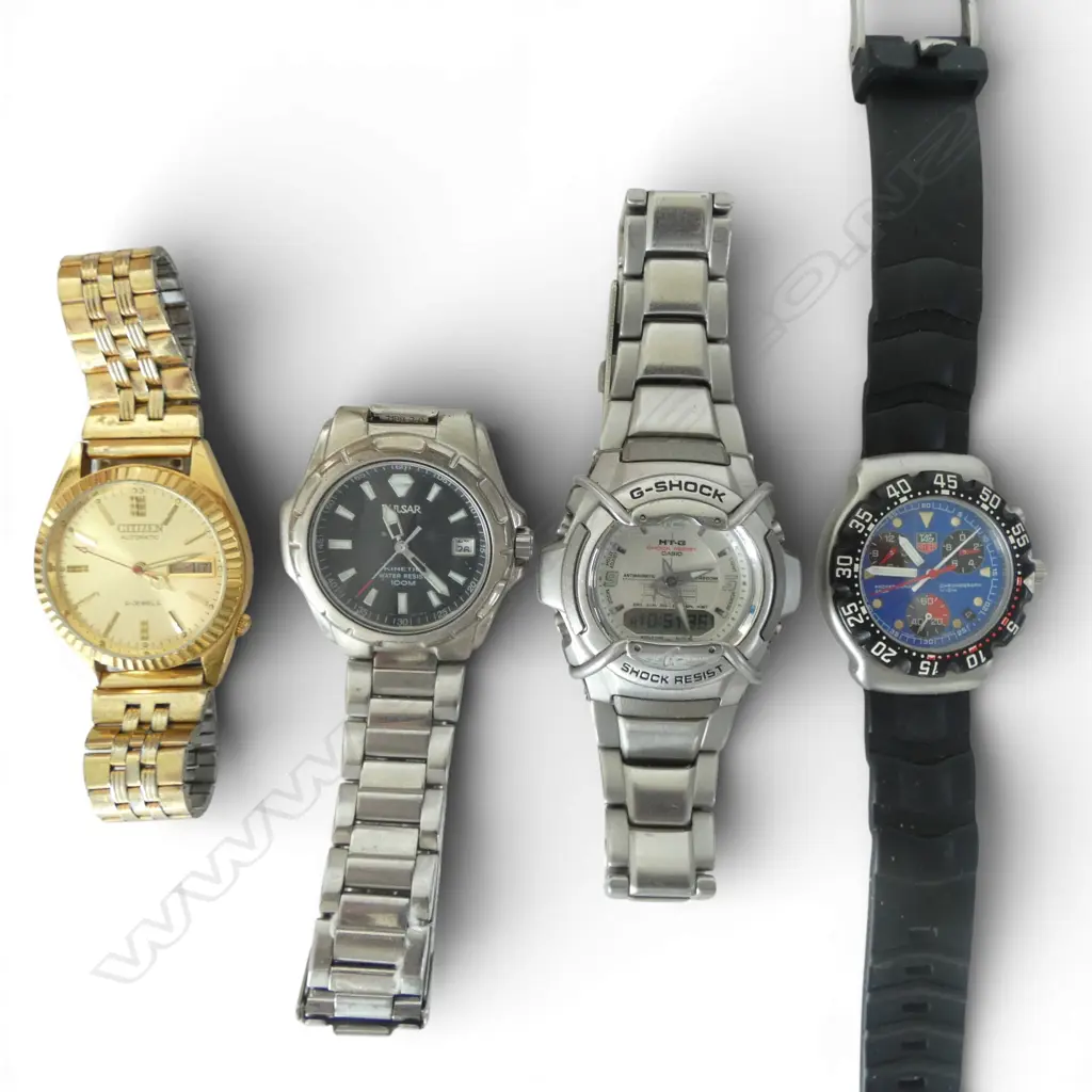 4 GENTS WATCHES: G-SHOCK + PULSAR + CITIZEN + TAG Image 1++