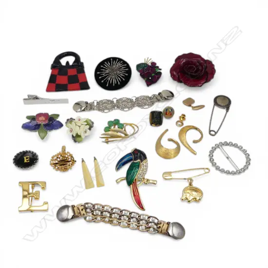 ASSTD COSTUME BROOCHES ETC