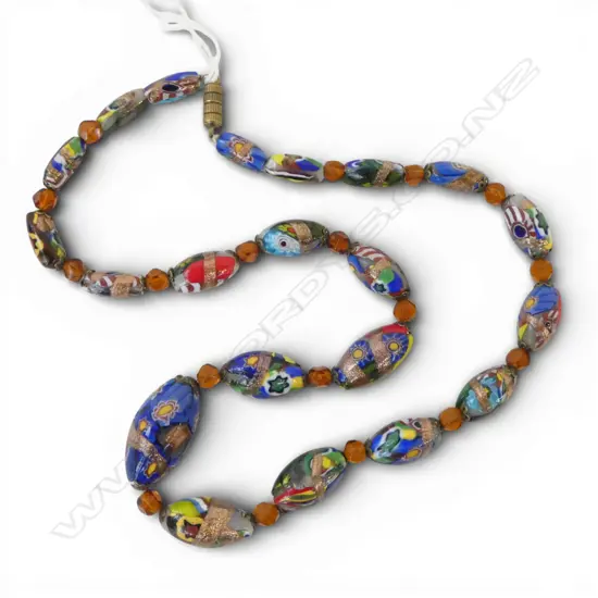 VINTAGE VENETIAN GLASS NECKLACE, L.520MM 