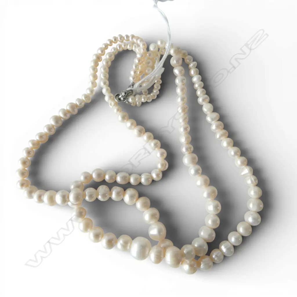 DOUBLE STRAND FRESH WATER PEARL NECKLACE Image 1++