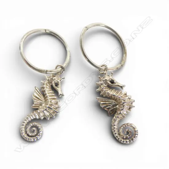 PR KAREN WALKER SILVER SEAHORSE EARRINGS in KW box