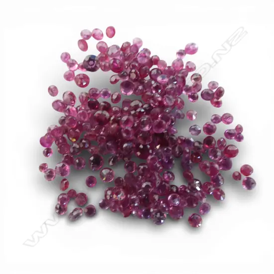 BAG OF 10CT ROUND FACETED RUBIES 1-2mm EACH
