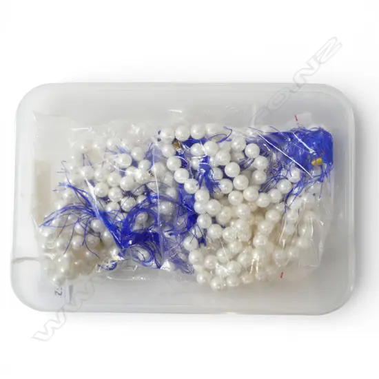 QTY STRUNG SHELL COATED, PINK WHT & PEACH FAUX PEARLS TO BE STRUNG